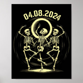 Lustige totale Sonnenfinsternis Skelette tanzen Poster