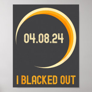 Lustige totale Sonnenfinsternis verdunkelt Poster