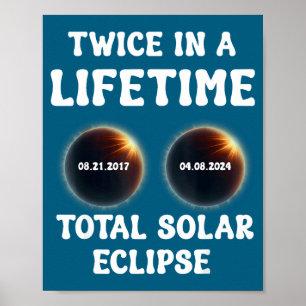 Lustige totale Sonnenfinsternis zweimal Lebenszeit Poster