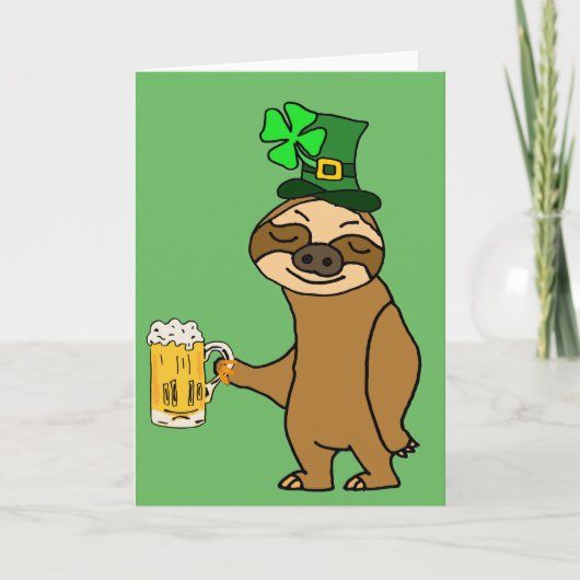Lustige Trägheits-trinkenden Bier-St Patrick Karte (Vorderseite)