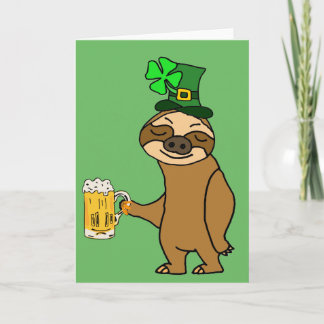 Lustige Trägheits-trinkenden Bier-St Patrick Karte