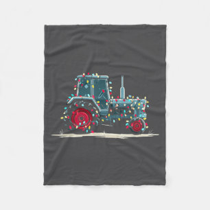 Lustige Traktor-Weihnachtsgrafik Lichter Liebhaber Fleecedecke