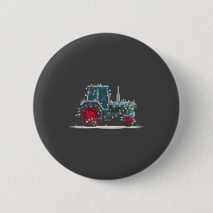 Lustige Traktor-Weihnachtsgrafik-Lichterliebhaber- Button