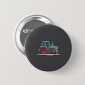 Lustige Traktor-Weihnachtsgrafik-Lichterliebhaber- Button (Vorne & Hinten)