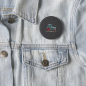 Lustige Traktor-Weihnachtsgrafik-Lichterliebhaber- Button (Beispiel)