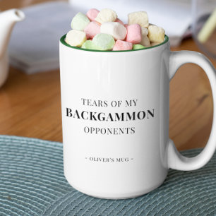 Lustige Tränen meiner Backgammon-Gegner Zweifarbige Tasse