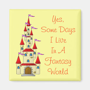 Lustige Traumwelt-Zitat-Märchen-Schloss-Prinzen Magnet