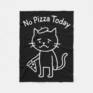Lustige traurige Katze Meme kein Pizza heute Food- Fleecedecke