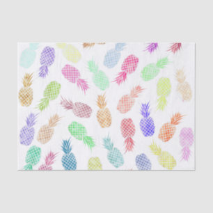 Lustige Trendy Hipsterwatercolor-Ananas Seidenpapier