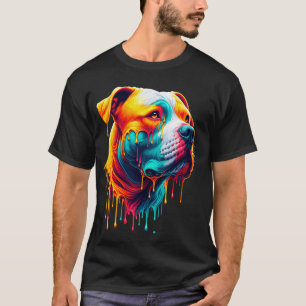 Lustige tropfende Malerei American Pit Bull Terrie T-Shirt