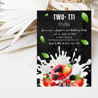 Lustige Tropical Tutti Frutti Zwei Geburtstagsfeie Einladung