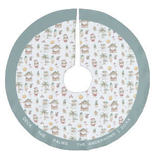 Lustige tropische Weihnachtsdekoration personalisi Polyester Weihnachtsbaumdecke