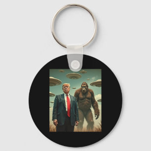 Lustige Trump Bigfoot Ufo Alien Begegnung Uap Freu Schlüsselanhänger