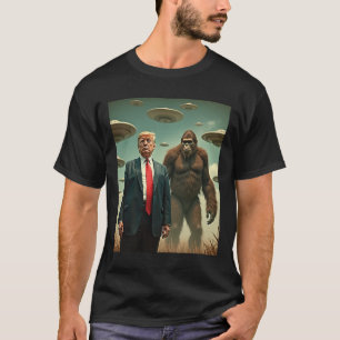 Lustige Trump Bigfoot Ufo Alien Begegnung Uap Freu T-Shirt