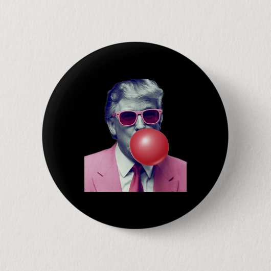 Lustige Trump Bubble Gum Yum Geschenke Button (Vorderseite)