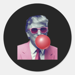 Lustige Trump Bubble Gum Yum Geschenke Runder Aufkleber