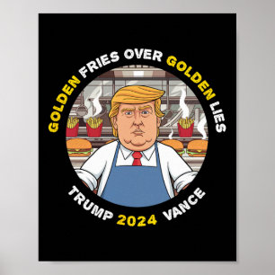 Lustige Trump Goldene Pommes Frites Über Goldene L Poster