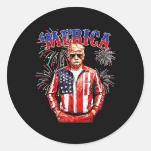 Lustige Trump Golf Von Uns Amerika Trump 4. Juli G Runder Aufkleber