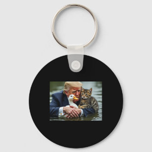 Lustige Trump Katze und Ente Memes Weihnachten Hal Schlüsselanhänger