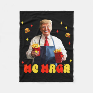 Lustige Trump Mc Mega Pommes Fast Food  Fleecedecke