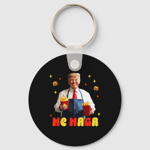 Lustige Trump Mc Mega Pommes Fast Food  Schlüsselanhänger