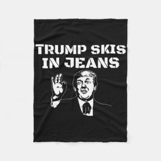 Lustige Trump-Skier in Jeans Gaper Neuheit Ski Fleecedecke