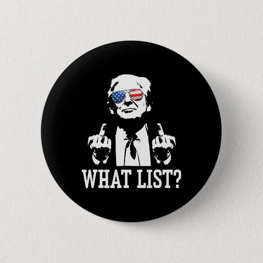 Lustige Trump Was Liste 5 Button (Vorderseite)