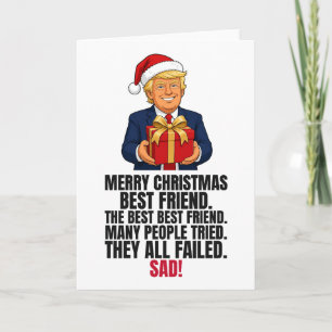Lustige Trump-Weihnachtskarte für den besten Freun Feiertagskarte