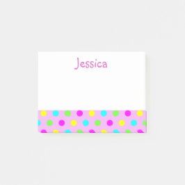 Lustige Tupfen auf rosa Girly Post-it Klebezettel