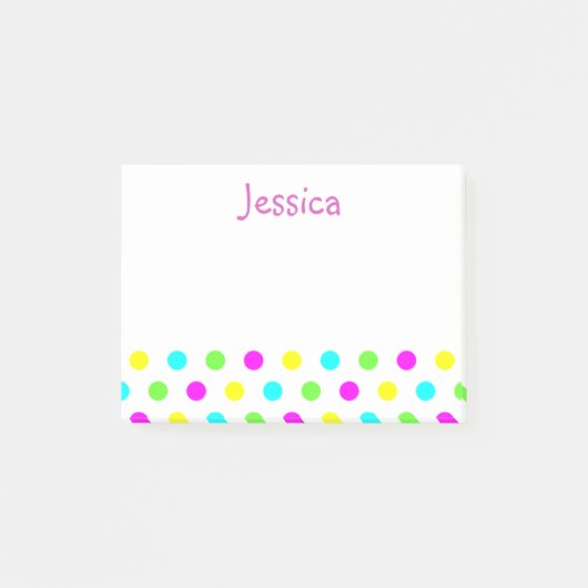 Lustige Tupfen auf weißen Girly Post-it Klebezettel (Vorderseite)