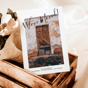 lustige tür bewegende Anzeige Upload Foto Ankündigungspostkarte