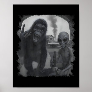 Lustige Tür Kamera Männer Frauen Sasquatch UFO Big Poster