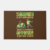 lustige Tür "ZOMBIES ESSEN BRAINS..." Fußmatte (Vorderseite)