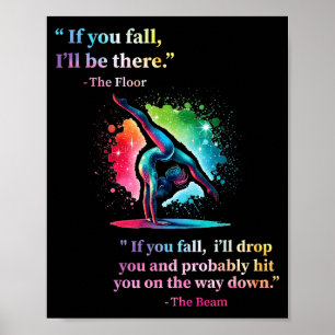 Lustige Turnen Boden Spruch Turnerin Regenbogen Poster