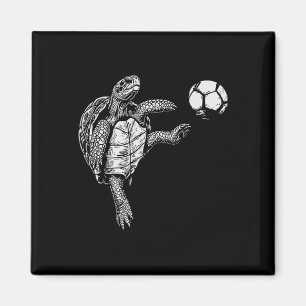 Lustige Turtle Beach Sea Roll Fußball-Grafik für M Magnet