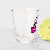 Lustige Typografie "Bride squad" personalisierter  Schnapsglas (Links)