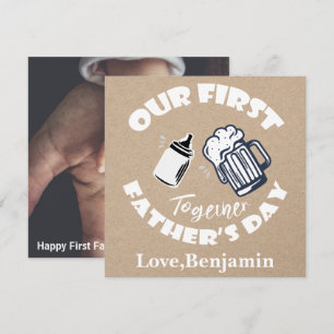 Lustige Typografie Erstes Vatertags-Foto Karte