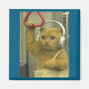 Lustige U-Bahn-Katzen-Meme-Hengst-Brainrot-Katzen- Magnet