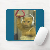 Lustige U-Bahn-Katzen-Meme-Hengst-Brainrot-Katzen- Mousepad (Mit Mouse)