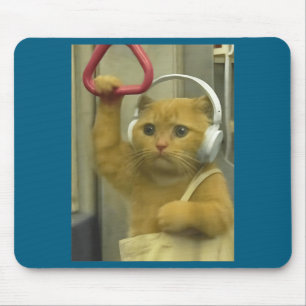 Lustige U-Bahn-Katzen-Meme-Hengst-Brainrot-Katzen- Mousepad