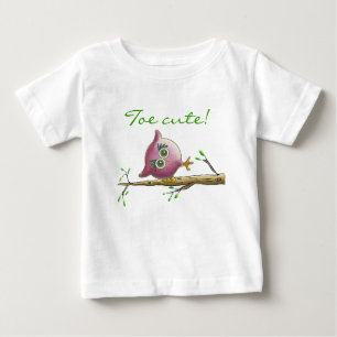 Lustige u. niedliche Eule auf einer Niederlassung Baby T-shirt