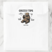 Lustige Überlebenstipps für Grizzlybären Outdoor H Runder Aufkleber (Tasche)