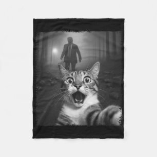 Lustige überraschte Katze Selfie Schockiert  Fleecedecke