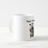 Lustige überraschte schockierte Opossum Kaffeetasse (Vorderseite Links)