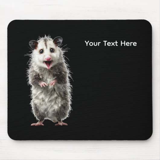 Lustige überraschte schockierte Opossum Mousepad (Vorne)