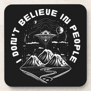 Lustige UFO-Alien-Menschen-Zitat Getränkeuntersetzer