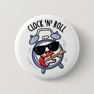 Lustige Uhren-Rock-Pun Button