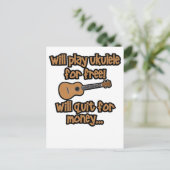 Lustige Ukulele Postkarte (Stehend Vorderseite)