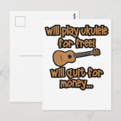 Lustige Ukulele Postkarte (Vorne/Hinten)