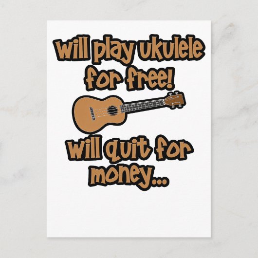 Lustige Ukulele Postkarte (Vorderseite)